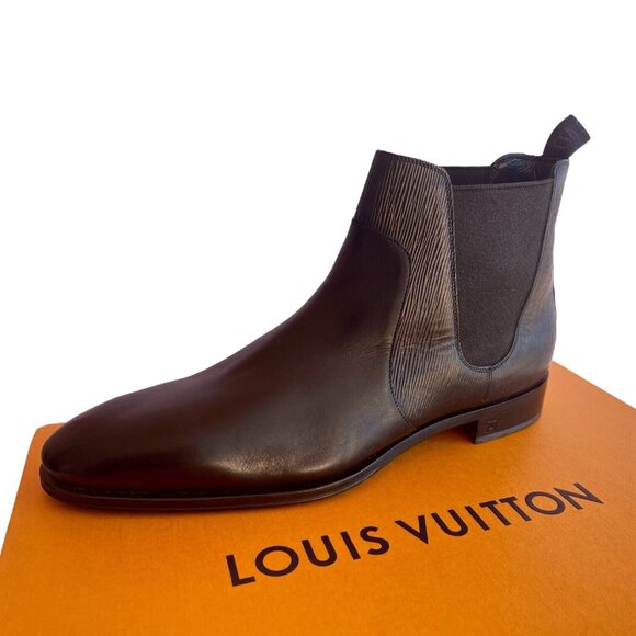 LOUIS VUITTON Wall Street Chelsea Epi Leather Black Boots Shoe Mens UK 11 US 12 - Picture 13 of 16